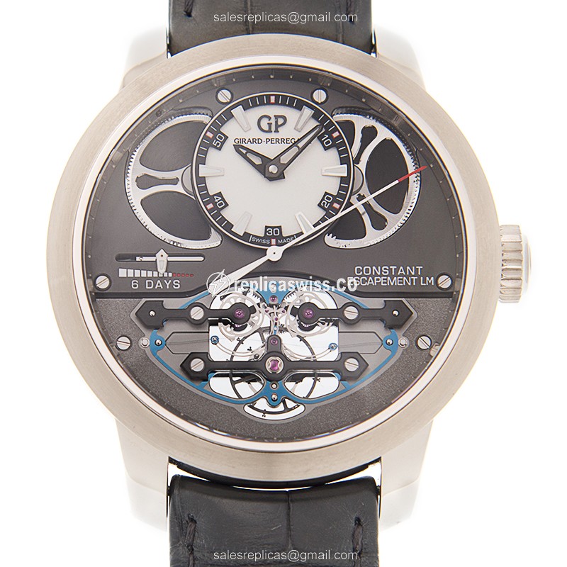 Girard Perregaux BRIDGES Replica in 18kt Gold with Gray Dial & Automatic Movement Watch