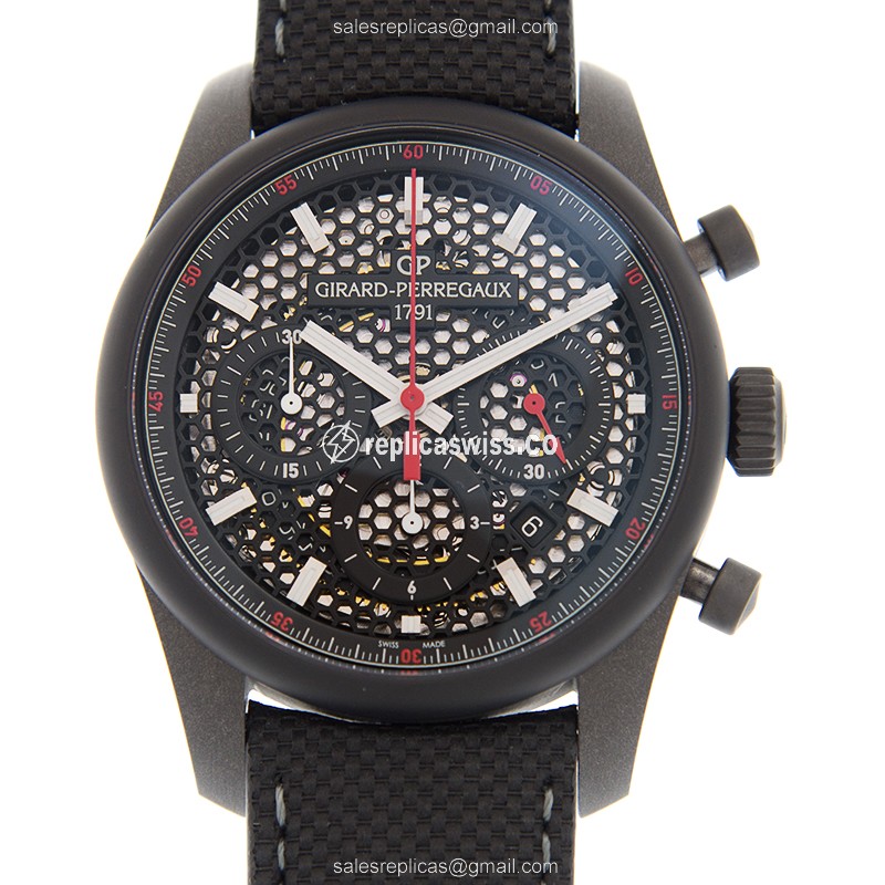 Girard Perregaux Competizione Replica | Automatic Movement | Black Fiber Case & Nylon Strap Watch