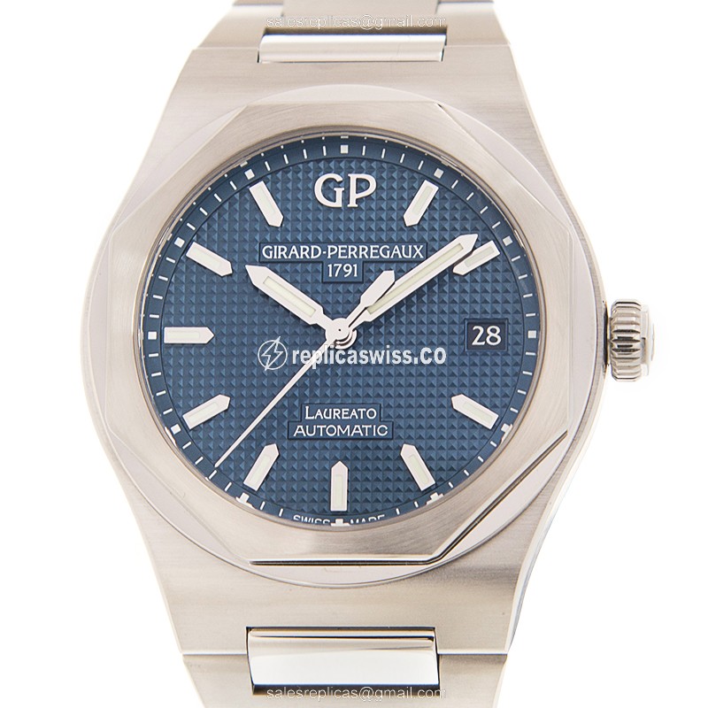 Girard Perregaux Laureato Replica, Automatic Movement, Blue Dial, Stainless Steel Case Watch