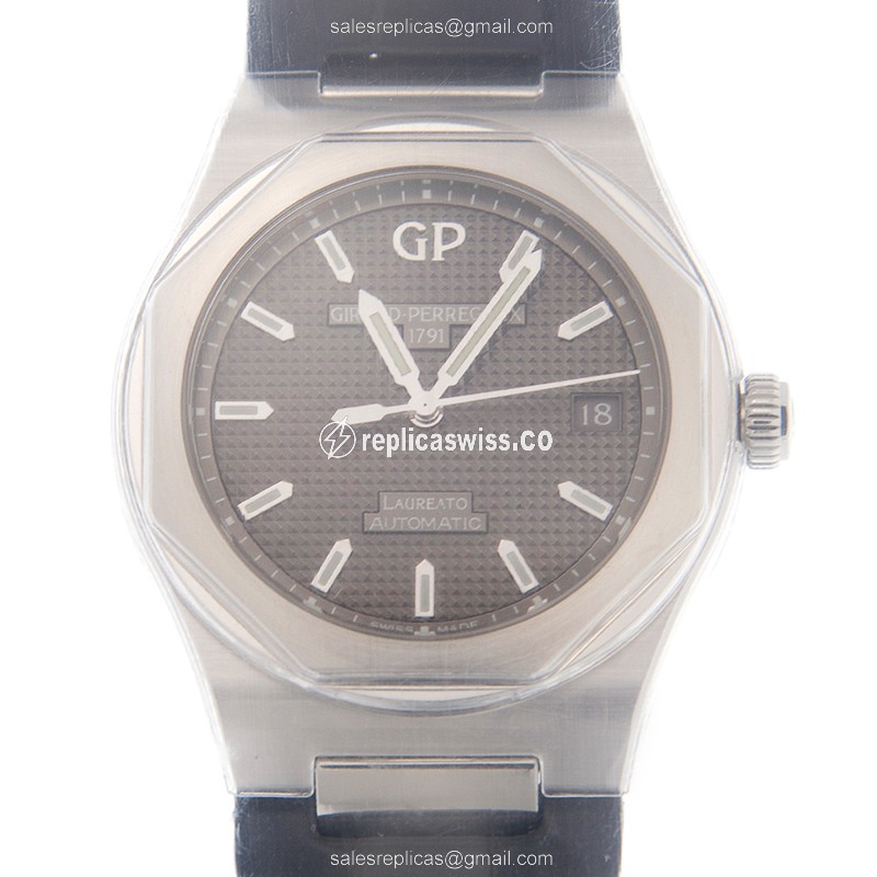 Girard Perregaux LAUREATO Replica, Automatic Movement, Stainless Steel Case & Black Alligator Strap