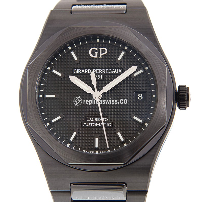 Girard Perregaux Laureato Replica in Black Ceramic Case & Automatic Movement Watch