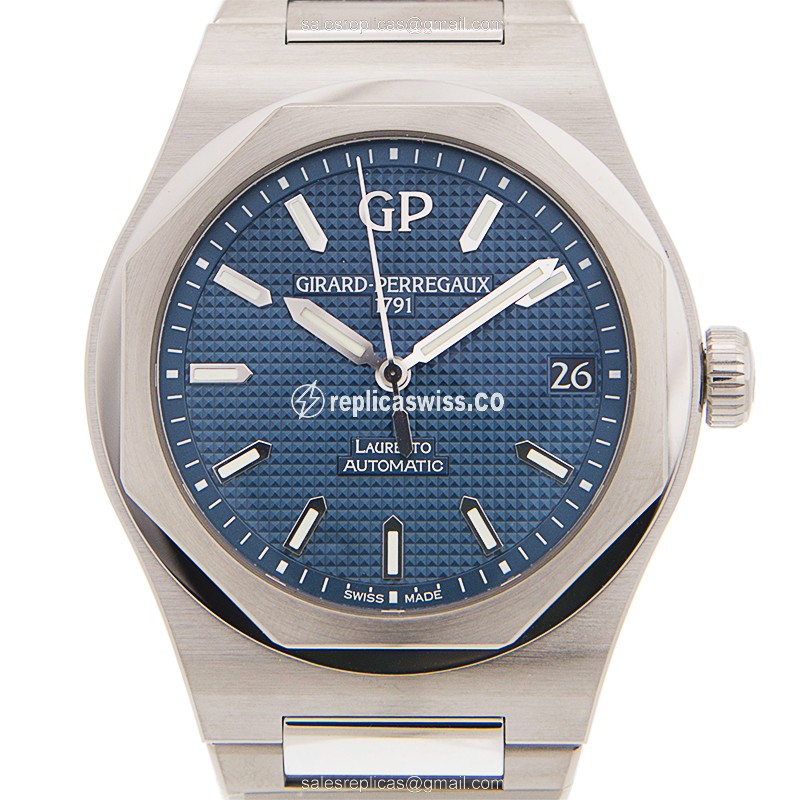 Girard Perregaux Laureato Replica in Stainless Steel & Blue Dial, Automatic Movement Watch