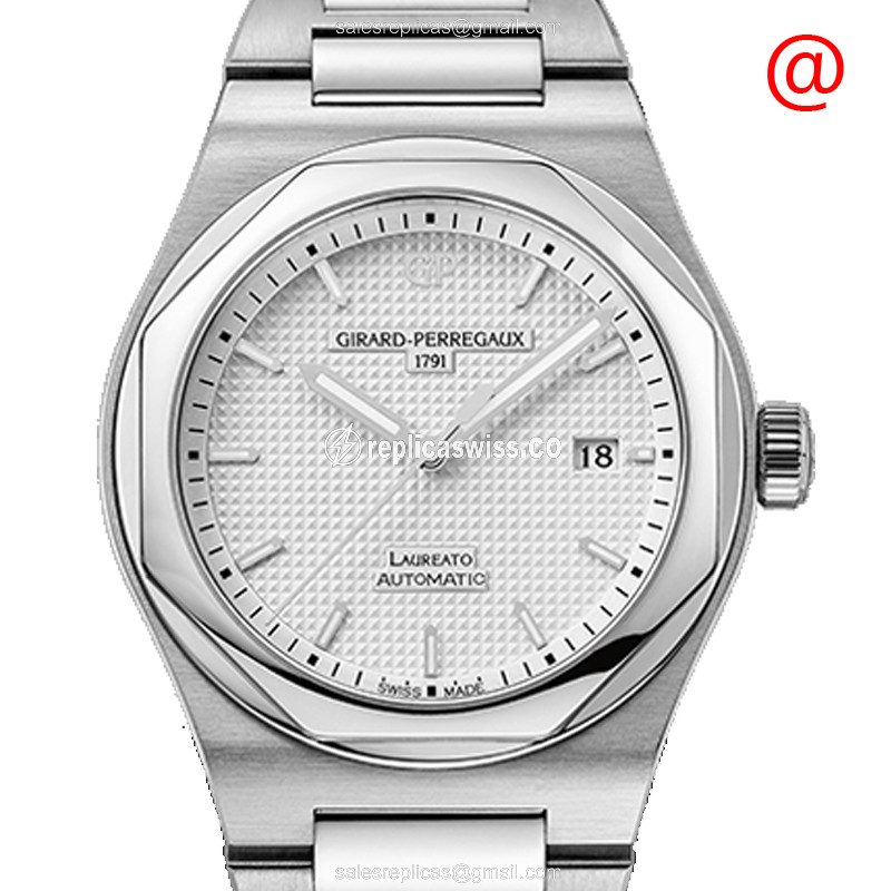 Girard Perregaux Laureato Replica in Stainless Steel Case, Automatic Movement, White Dial Watch
