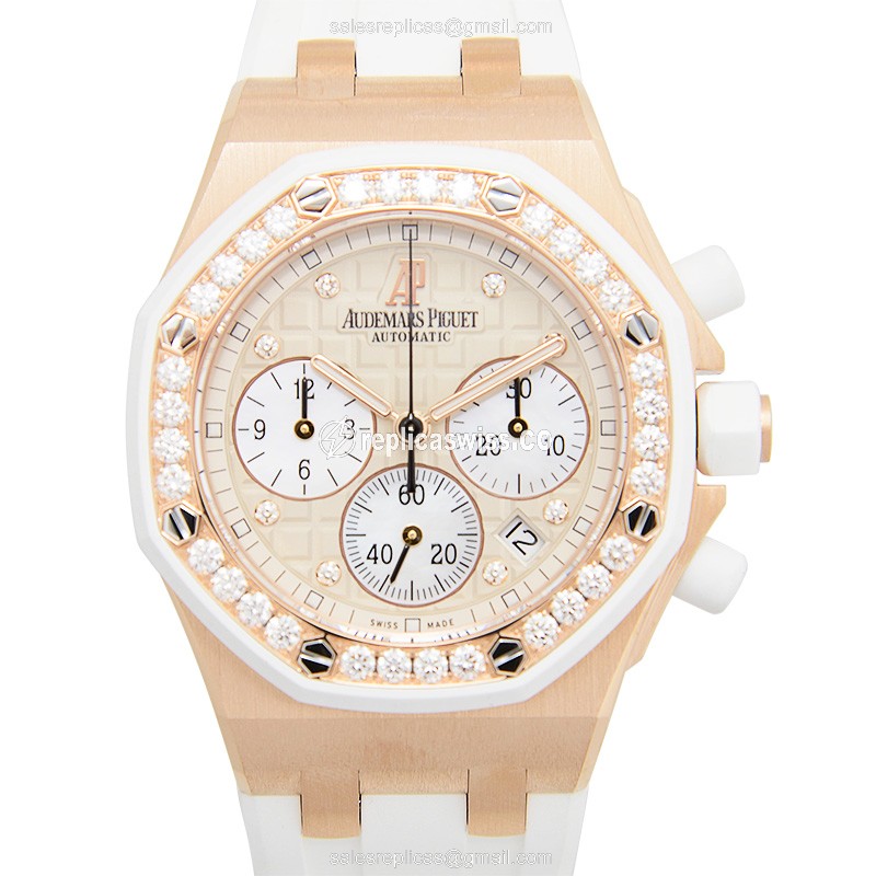 Glamorous Audemars Piguet Royal Oak Offshore Replica in 18kt Rose Gold with Automatic Movement &