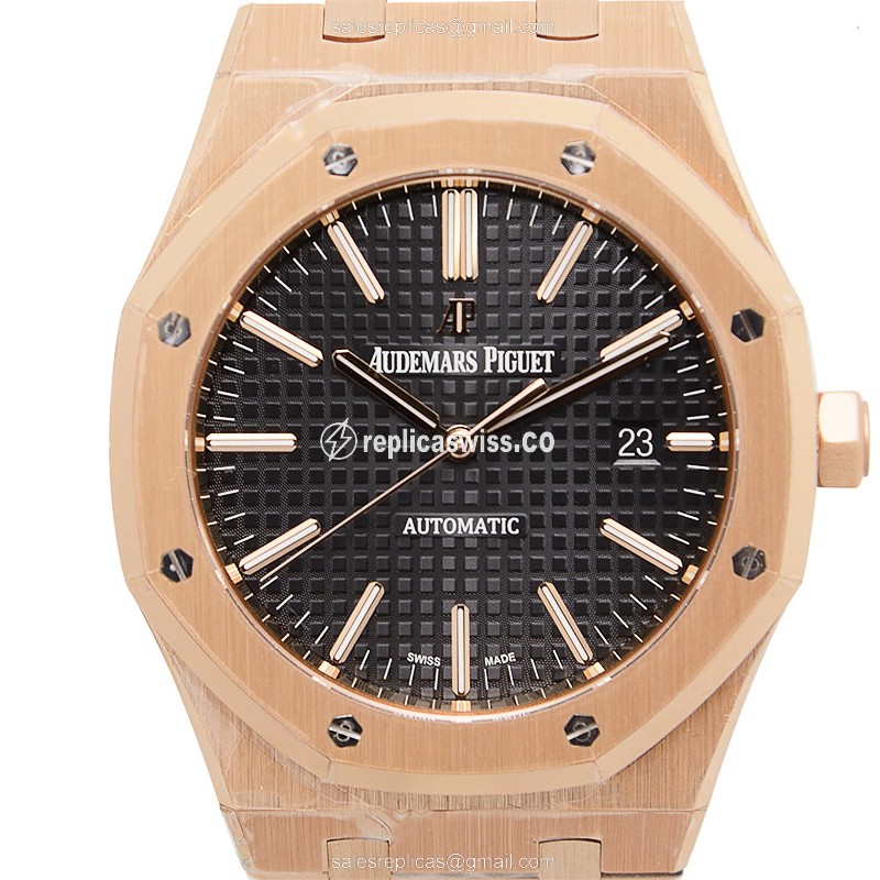 Glamorous Audemars Piguet ROYAL OAK Replica in 18kt Rose Gold, Automatic Movement, Alluring