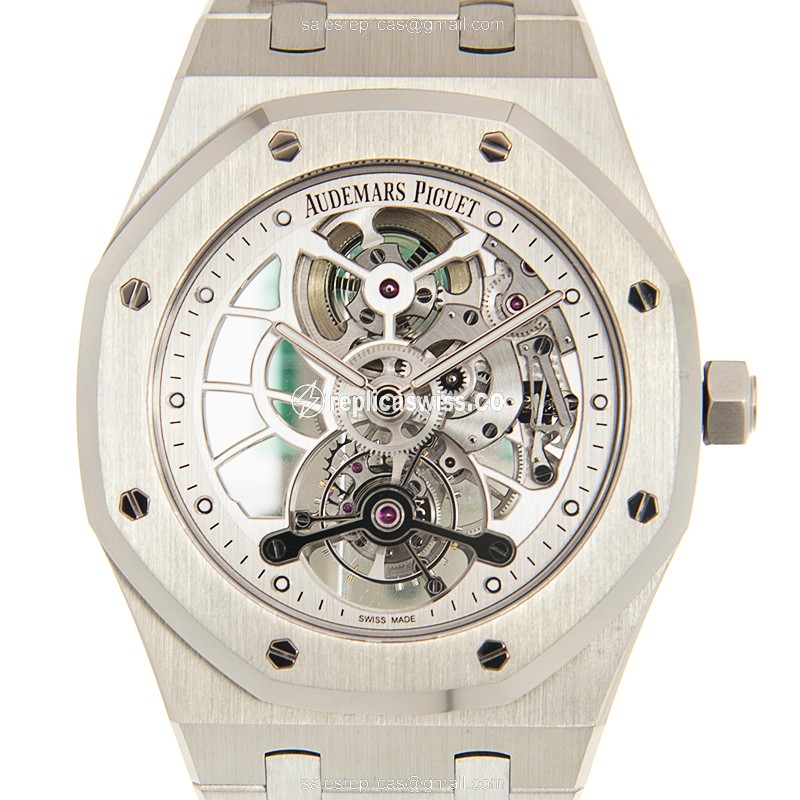 Glamorous Audemars Piguet Royal Oak Replica with Manual Wind, Steel Case & Silver Accents Watch