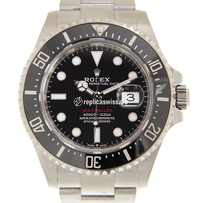 Glamorous Black Dial Steel Rolex Submariner Automatic Replica with Elegant Steel Strap Watch
