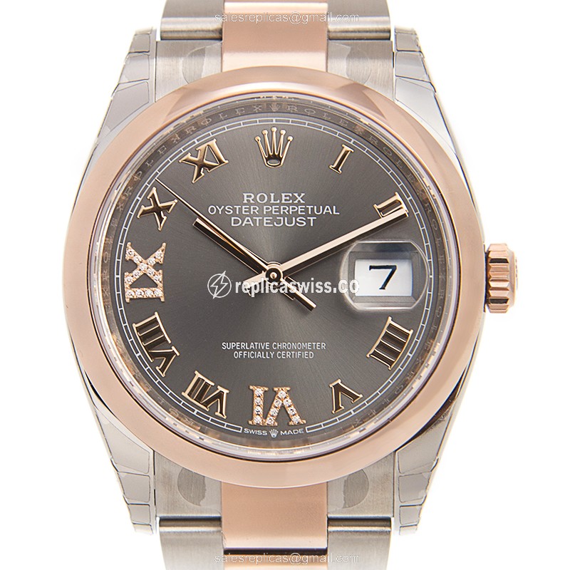 Glamorous Rolex 126201-0024 DATEJUST Replica in 18kt Steel & Rose Gold, Automatic Movement &