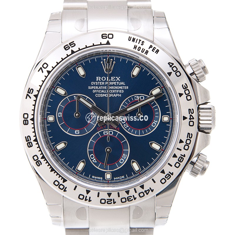 Glamourous Blue Rolex Daytona 116509-0071 Replica in 18kt Gold Case & Automatic Movement Watch