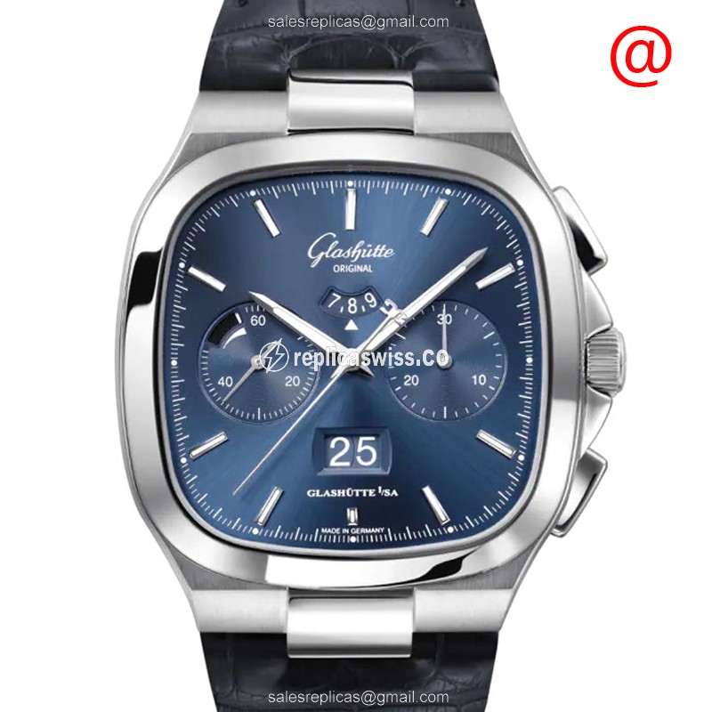 Glashutte 1-37-02-08-02-61 Retro Collection | Automatic Movement, Blue Dial, Stainless Steel Case