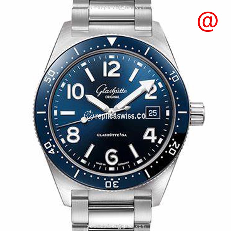 Glashutte 1-39-11-09-81-70 Spezialist Replica, Automatic Movement, Blue Dial, Stainless Steel Case