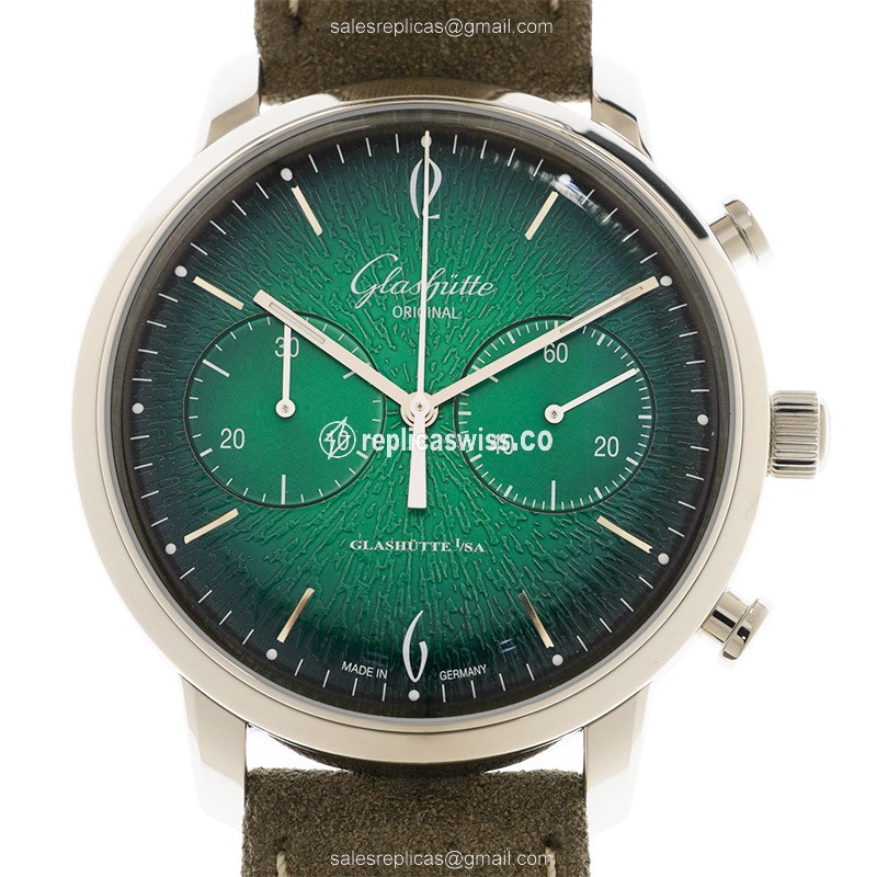Glashutte 1-39-34-05-22-04 Retro Collection Watch | Automatic Movement | Dark Green Dial