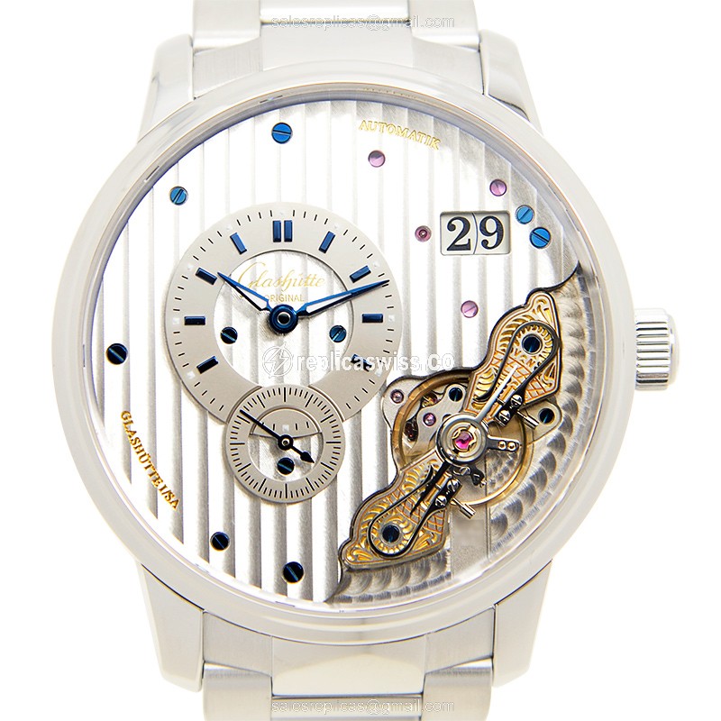 Glashutte 1-91-02-02-02-70 PANO Automatic Timepiece | Silver Dial, Stainless Steel Case & Strap