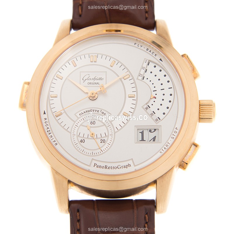 Glashutte 60-01-03-03-06 Manual Wind Watch | 18kt Gold Case | White Dial