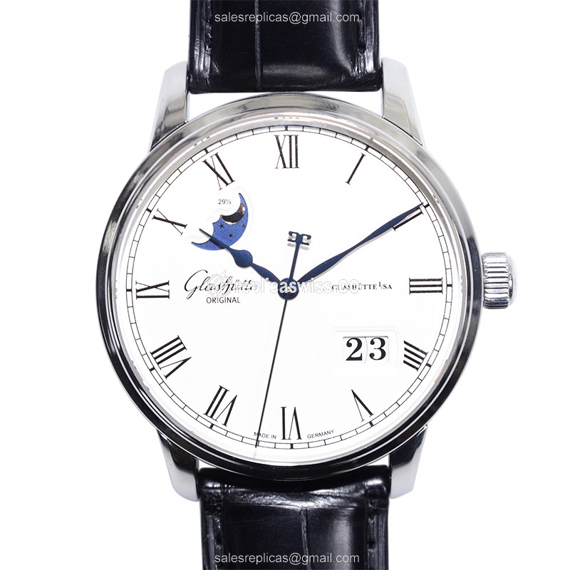 Glashutte Senator Panorama Date Replica in Stainless Steel, Automatic Movement & Silver Dial Watch