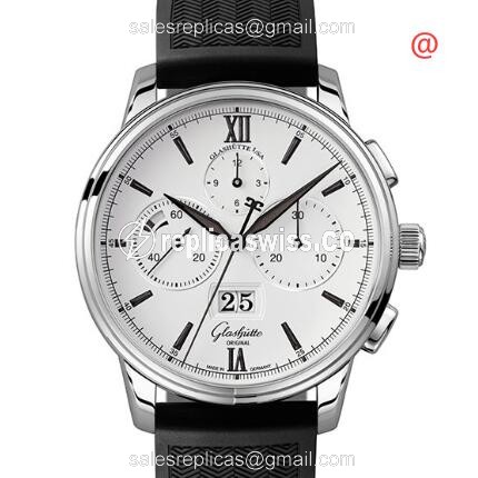 Glashutte Senator Skeletonized Replica, Automatic Movement, White Dial, Stainless Steel Case Watch
