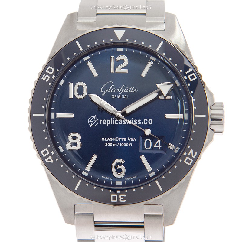 Glashutte Spezialist 1-36-13-02-81-70 Replica, Automatic Blue Dial, Stainless Steel Case Watch