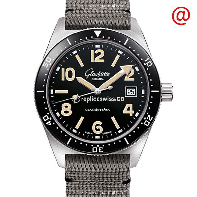 Glashutte Spezialist Replica in Stainless Steel with Automatic Movement & Black Dial Watch
