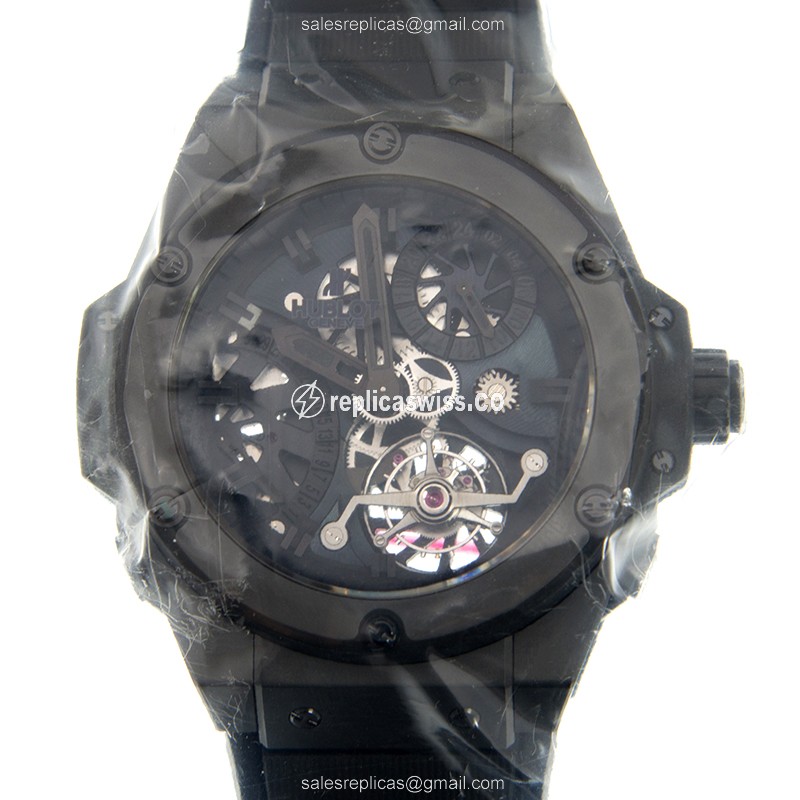 Hublot 706.CI.1110.RX King Power Unico Replica | Manual Wind | Black Ceramic Dial & Rubber Strap