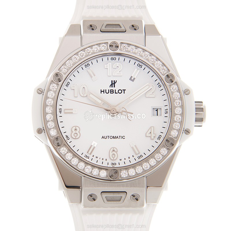 Hublot Big Bang 465.SE.2010.RW.1204 Automatic White Dial Rubber Strap Sapphire Crystal Watch