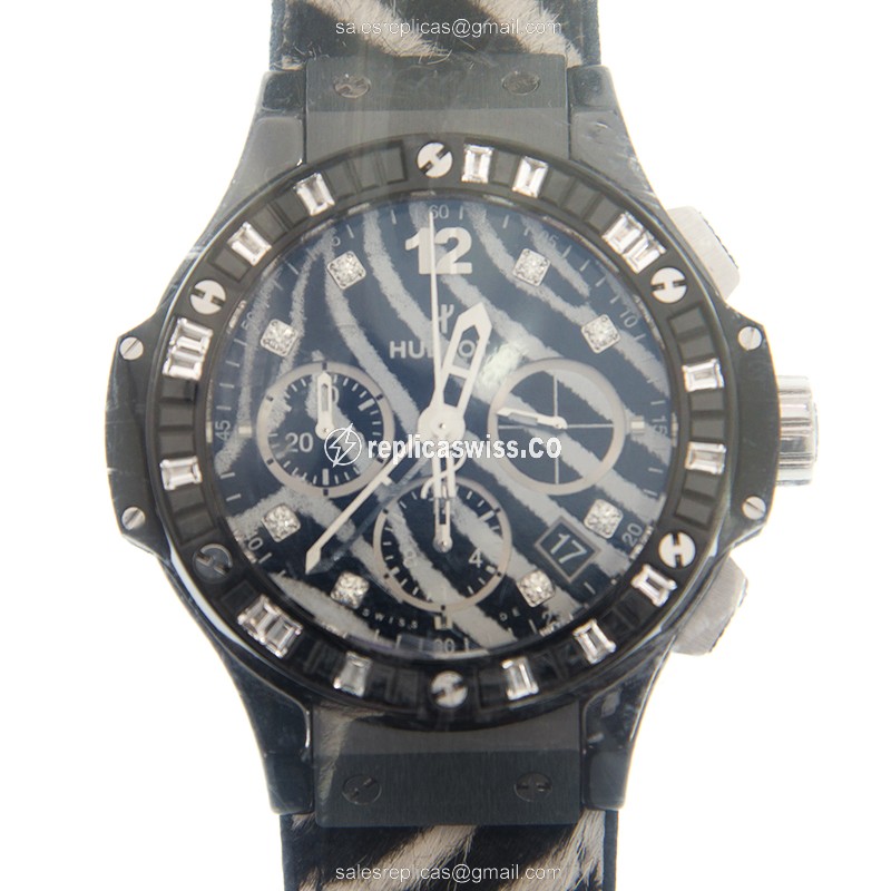 Hublot BIG BANG Replica, Automatic Movement, White Ceramic Case with Diamond Accents Watch