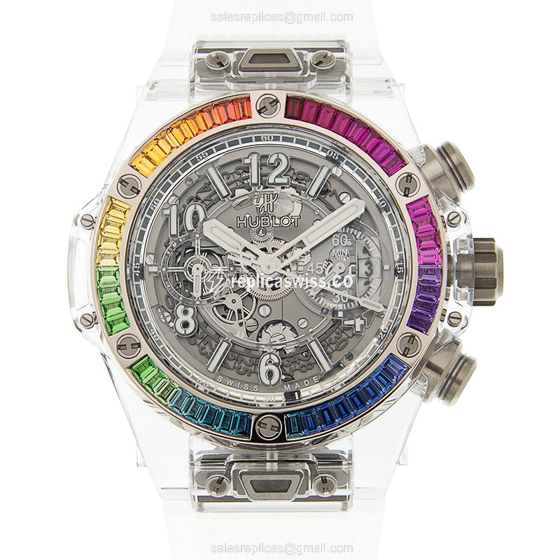 Hublot Big Bang Replica in 18kt White Gold, Automatic Movement & Silver Dial Watch