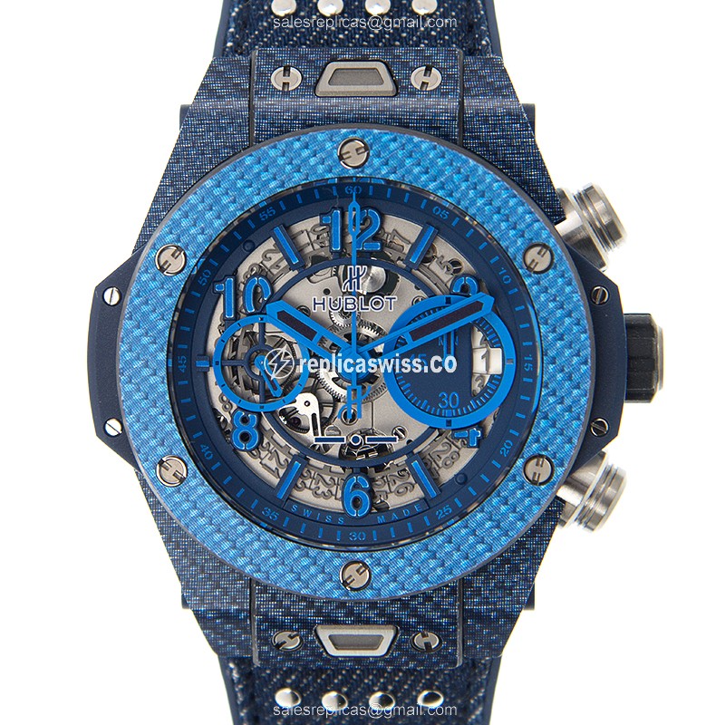 Hublot Big Bang Replica in Carbon Fiber Case | Automatic Movement | Silver Dial Watch