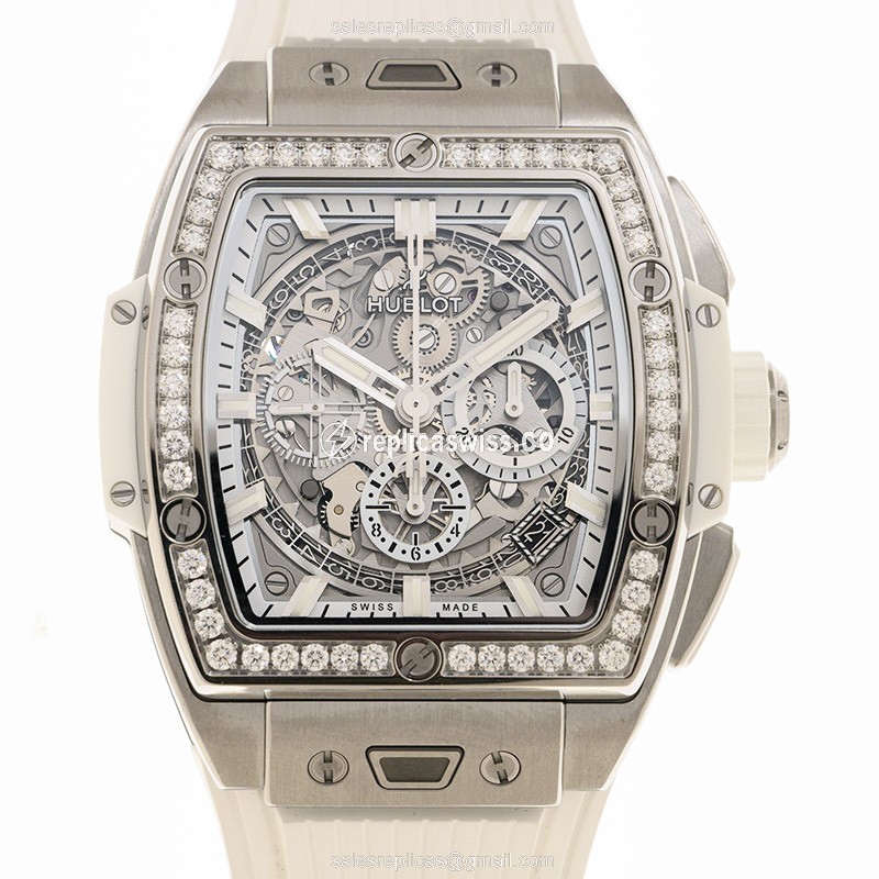 Hublot BIG BANG Replica in Titanium & White Rubber, Automatic Movement with Crystal Case &