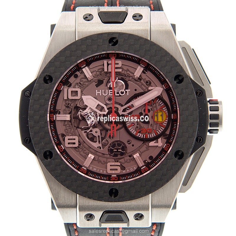 Hublot Big Bang Replica with Automatic Movement Red Dial, Titanium Case Watch