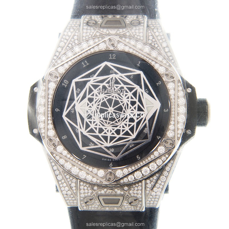 Hublot BIG BANG Titanium Replica Watch | Automatic Movement, Black Dial & Rubber Strap