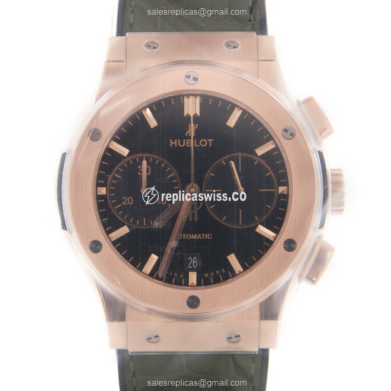 Hublot Classic Fusion 521.OX.8980.LR Replica with Black Dial & 18kt Gold Case Watch