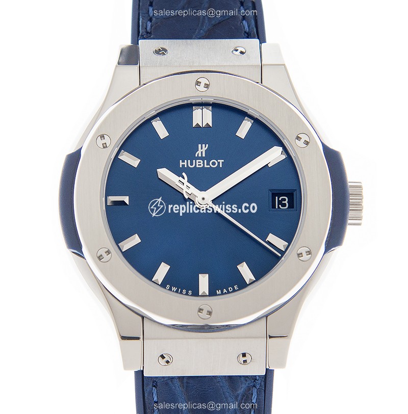 Hublot Classic Fusion Replica in Blue Titanium Case & Quartz Movement Watch