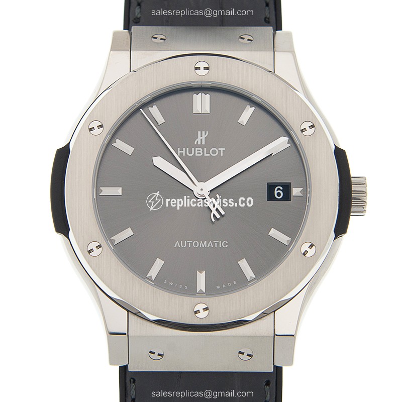 Hublot Classic Fusion Replica in Titanium | Automatic Movement & Dark Grey Dial Watch