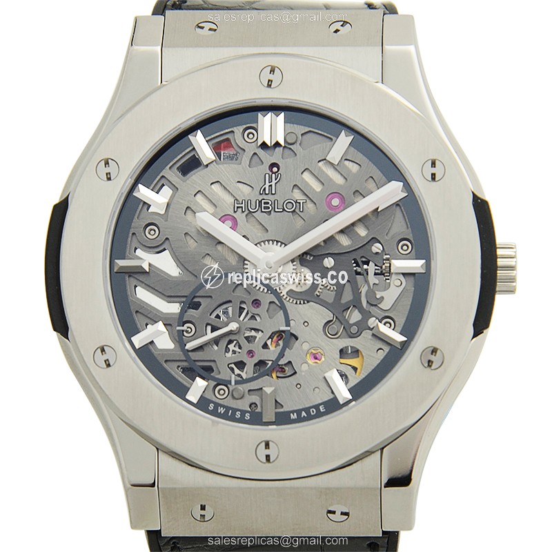 Hublot Classic Fusion Titanium Replica Watch | Manual Wind Movement, Silver Dial