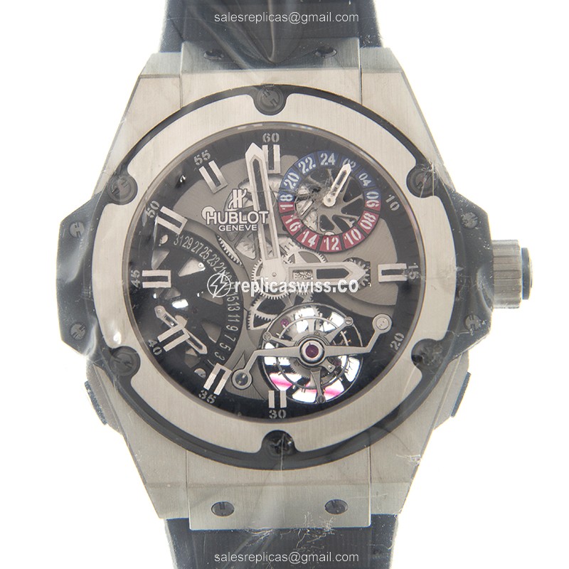 Hublot King Power Unico Replica in Zalium Case | Manual Wind Movement | Silver Dial Watch