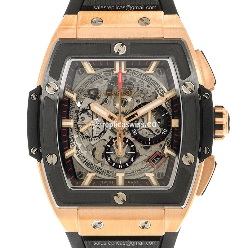 Hublot Spirit Of Big Bang Replica | Automatic Movement, 18kt Gold Case, Transparent Dial Watch
