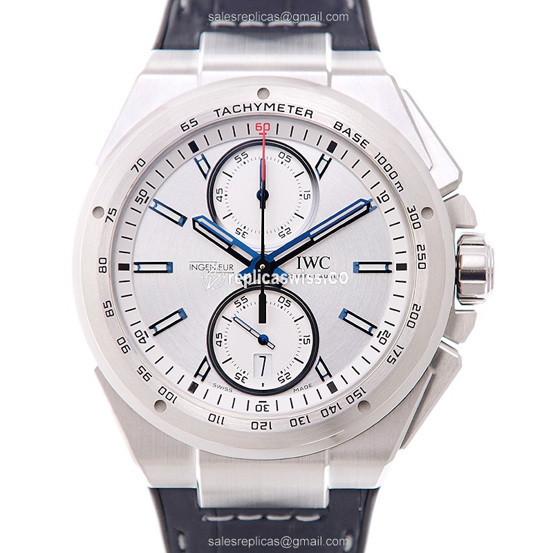 IWC Ingenieur IW378509 Replica | Automatic Caliber, White Dial, Blue Rubber Strap Watch
