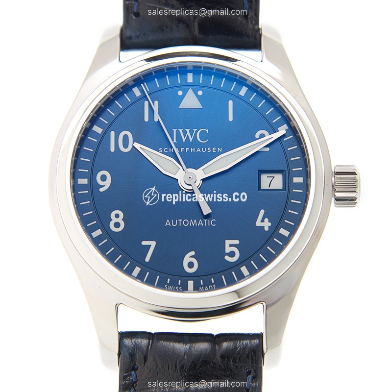 IWC IW324008 PILOTS Replica Watch | Automatic Movement | Blue Dial & Alligator Strap