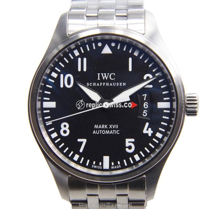 IWC IW326504 PILOTS Replica Watch | Automatic Movement | Black Dial | Stainless Steel Case