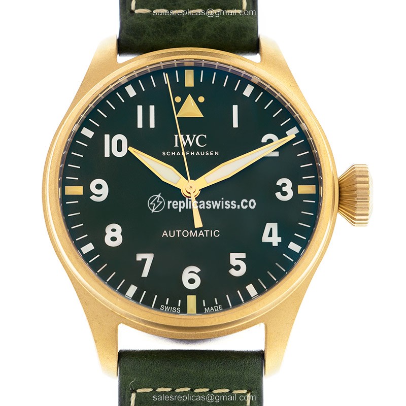 IWC IW329702 Pilots Bronze Automatic Watch | Green Dial & Leather Strap