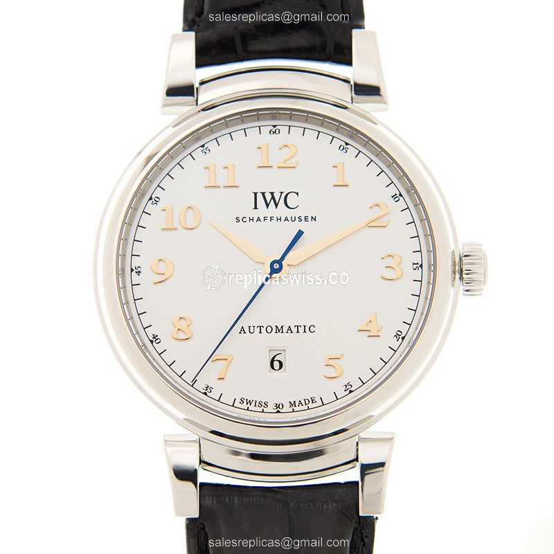 IWC IW356601 Da Vinci Replica, Automatic Movement, Silver Dial & Black Alligator Strap Watch