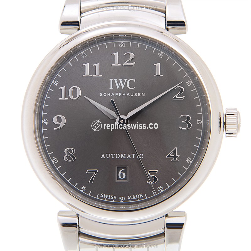 IWC IW356602 DA VINCI Automatic Steel Case, Dark Grey Dial, Silver Steel Strap Watch