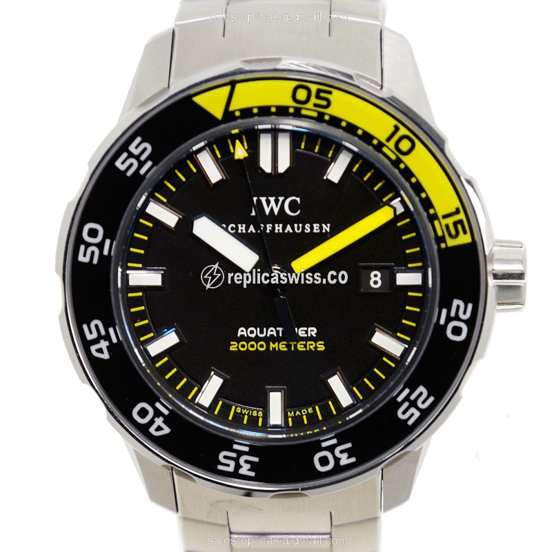 IWC IW356801 AQUATIMER Replica | Automatic Movement, Black Dial, Stainless Steel Case Watch