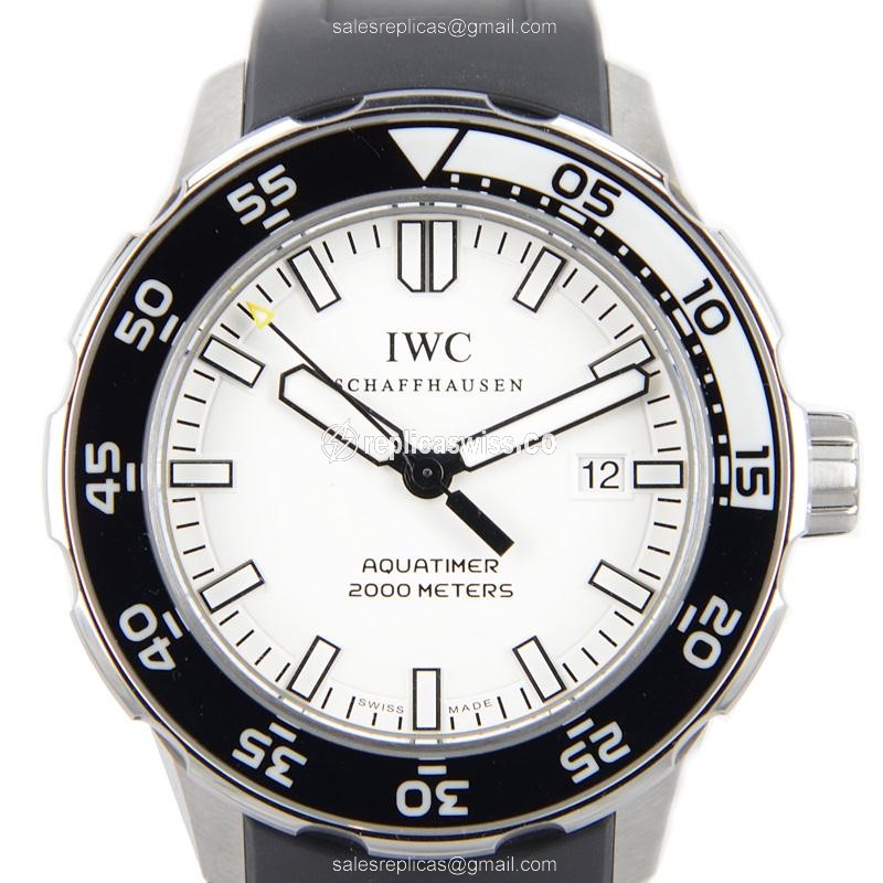 IWC IW356811 AQUATIMER Automatic Steel Case, White Dial, Rubber Strap Sapphire Crystal Watch