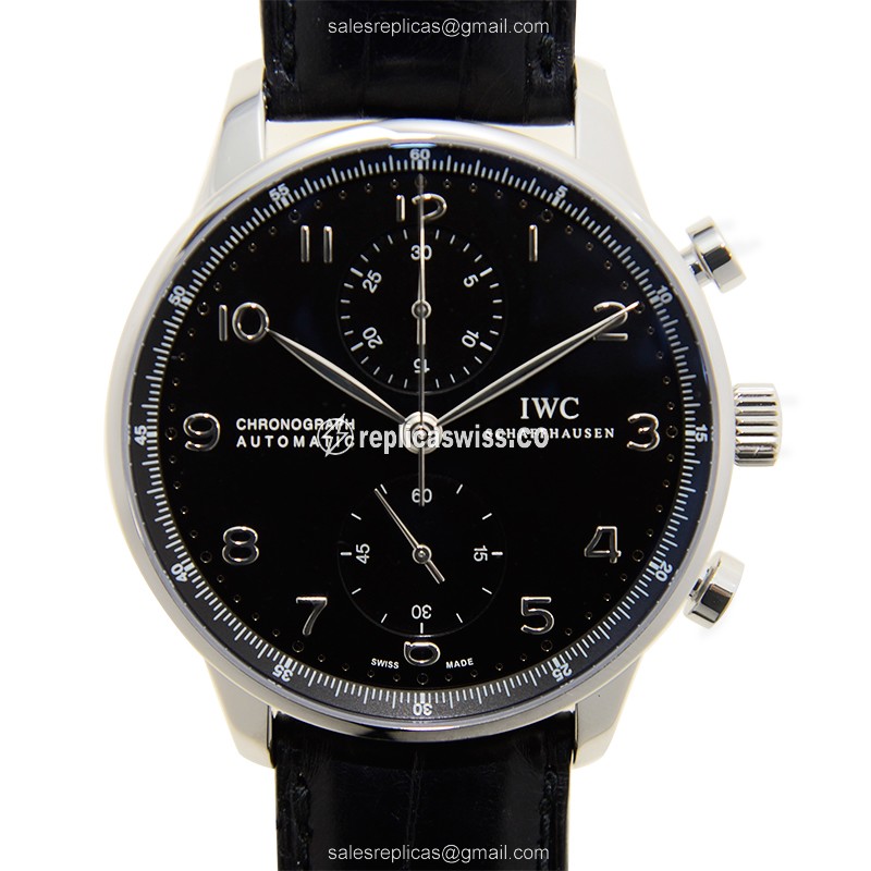 IWC IW371447 Portuguese Automatic Steel Case Black Alligator Strap Sapphire Crystal Watch