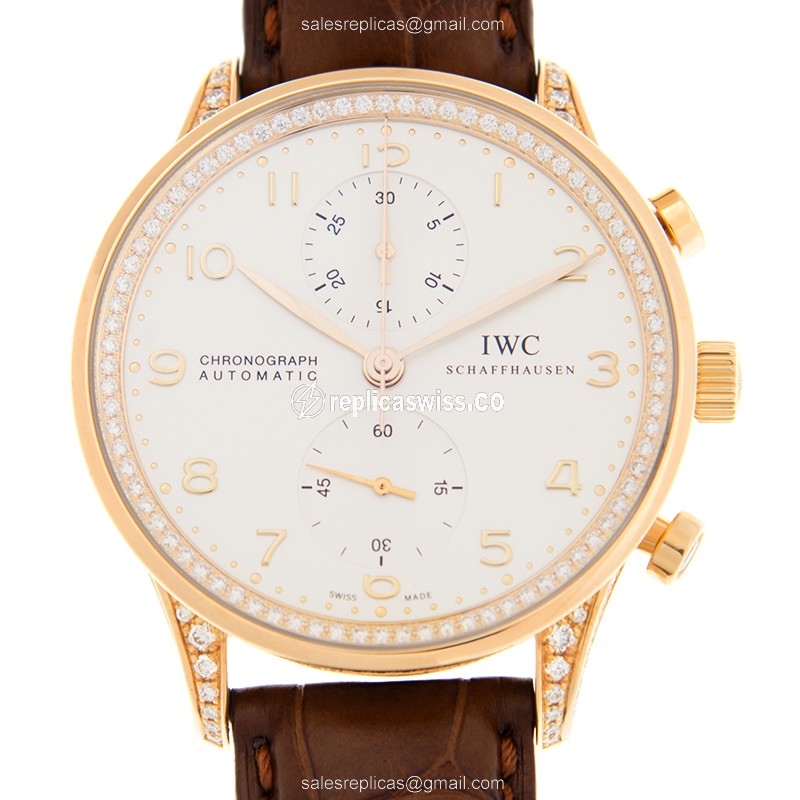 IWC IW371478 Portuguese Replica, Automatic Movement, 18kt Rose Gold Case, White Dial Watch