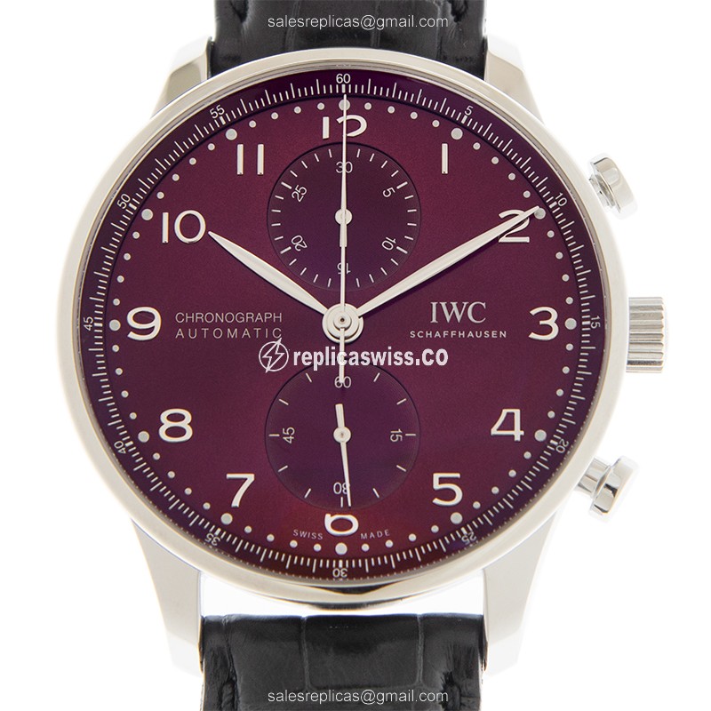 IWC IW371616 Portuguese Replica with Automatic Movement Red Dial, Exquisite Steel Case Watch