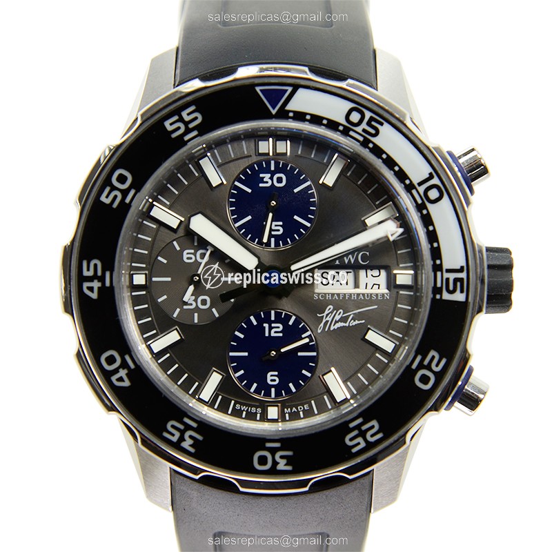 IWC IW376706 AQUATIMER Automatic Stainless Steel Replica with Grey Dial Rubber Strap Watch
