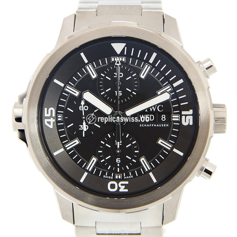 IWC IW376804 AQUATIMER Replica, Automatic, Black Dial, Steel Case & Bracelet Watch