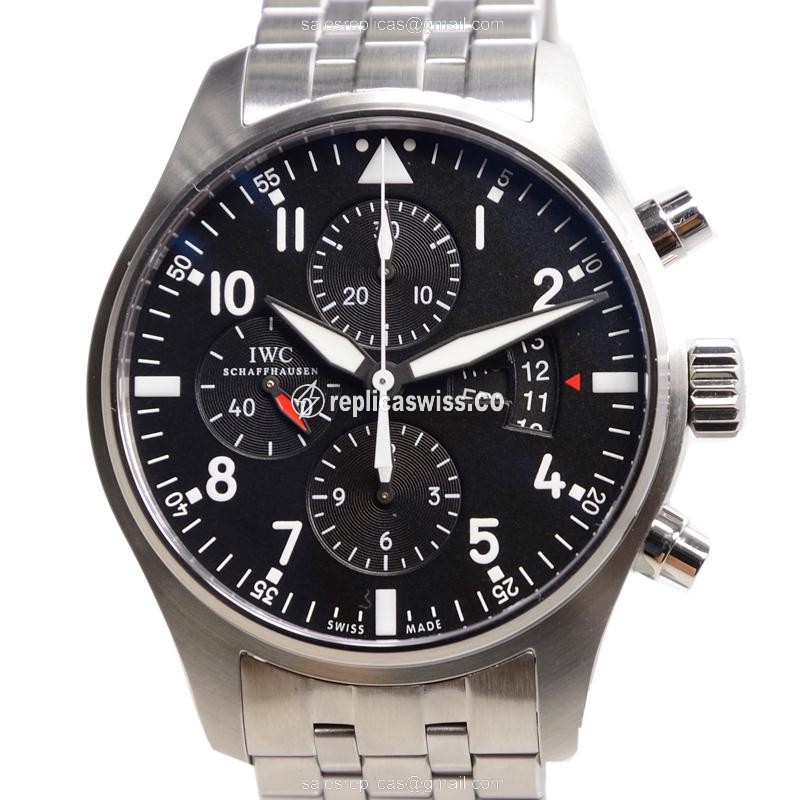 IWC IW377704 PILOTS Replica Watch | Automatic Movement | Black Dial, Stainless Steel Case